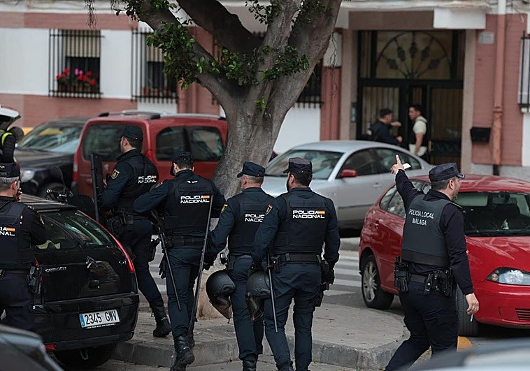 Police officers at the scene of the shooting on Wednesday.