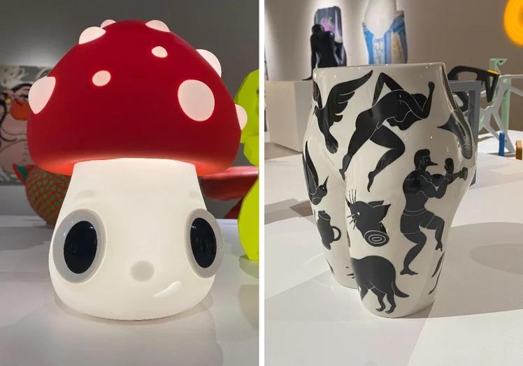 Calleja's lamp and Parra's vase.