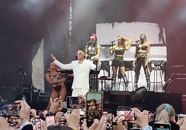 Let me entertain you, Robbie Williams performs in Malaga city on Wednesday evening.