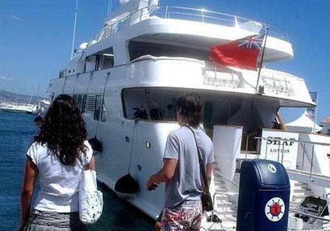 His yacht in Puerto Banús.
