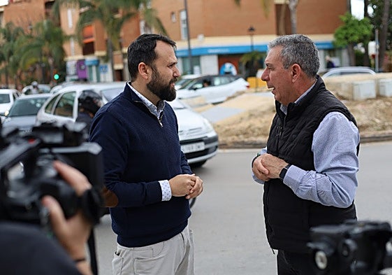 The councillor visits the roundabout where the work has been carried out.