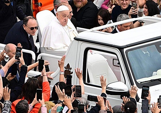 Pope Francis during his last public appearance yesterday.