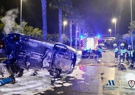 Oneof the three vehicles involved in the collision.
