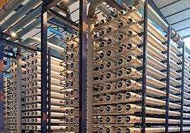 Image of the extension work on the Marbella desalination plant, which ends on 31 May.
