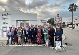 Alan James (c) during the ceremony in Cancelada on Tuesday.