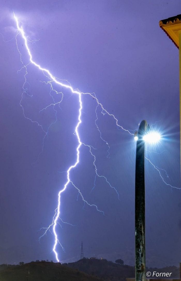 Another of the lightning strikes captured early this morning in Malaga.