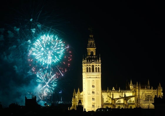 Firework display signals the end of Seville's April fair for another year.