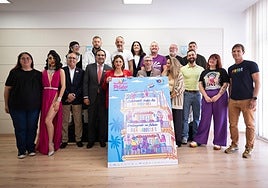 Corporation, associations and presenters of Pride Torremolinos 2025 during the presentation.