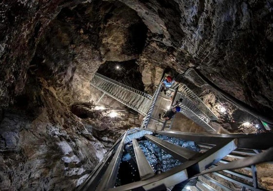Interior of the Mina Rica mine that houses the Pulpí Geode in Almeria.