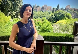 Carmen Nestares, on one of the terraces of Carmen de la Victoria.
