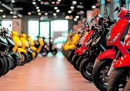 Showroom in a motorbike dealership.