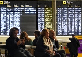 Delayed flights at Bilbao Airport.