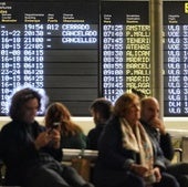 Delayed flights at Bilbao Airport.