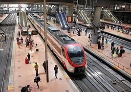 Atocha train station, the hub for commuter (Cercanías) and high-speed train services in Madrid.