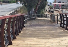 The repaired footbridge