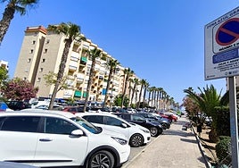 Image of the blue zone in Avenida del Faro in Torrox.