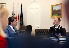 Chief Minister Fabian Picardo with Commissioner Owain Richards.