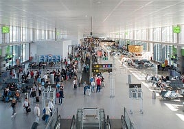 Photo of boarding gates at Malaga Airport.