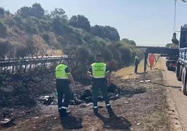 Photo of the scene of the road accident in which footballer Diogo Jota and his brother André died.