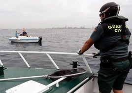 A Guardia Civil patrol boat in the waters off Valencia.