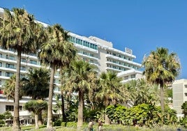 Exterior of the Don Pablo hotel after the renovation.