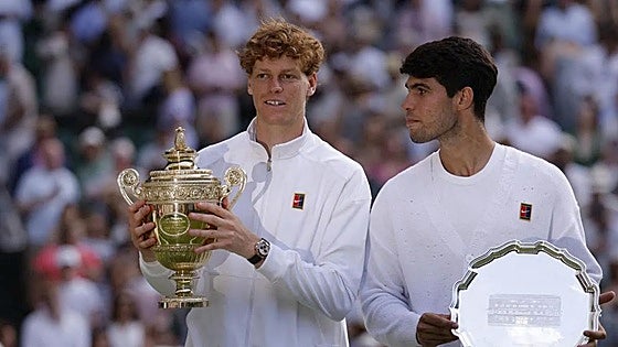 Spain's Carlos Alcaraz stunned as Jannik Sinner claims first Wimbledon title