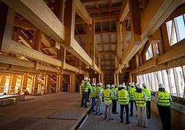 Interior of the new roof structure of the Cathedral.