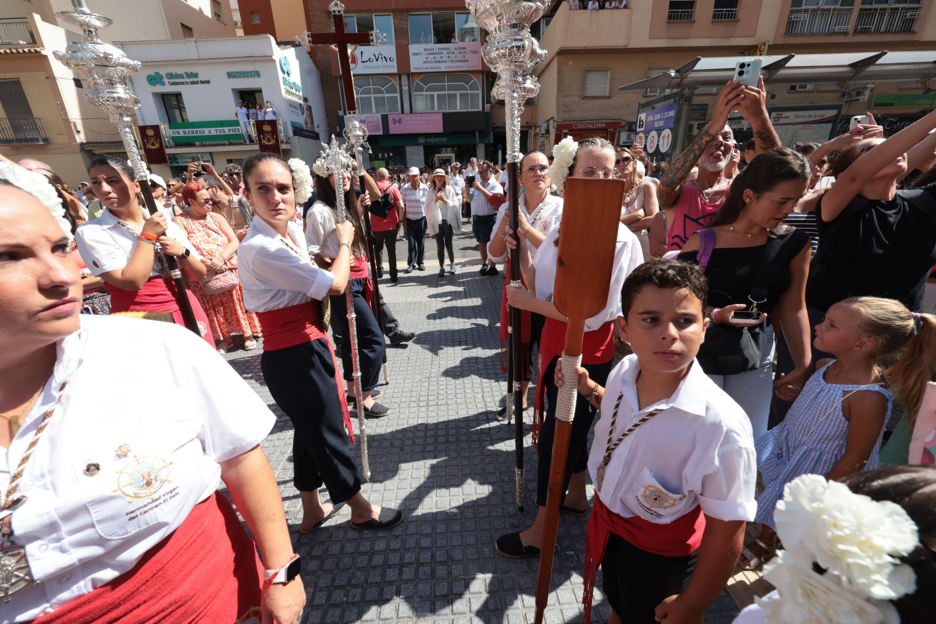 Inicio de la procesión de la Virgen en El Palo