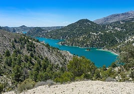 The footbridge is part of a trail along the Castril river.