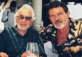 Robert de Niro and Antonio Banderas having lunch in Marbella.