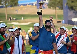 Spain's Jon Rahm led Europe to the title two years ago in Rome.