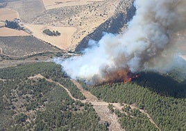 Twelve aircraft and almost 100 firefighters tackle major wildfire in north of Malaga province as emergency plan activated