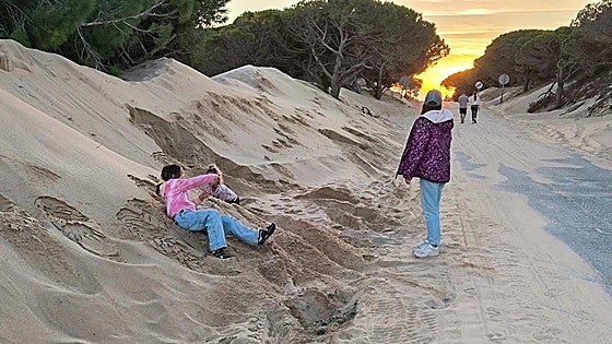The breathtaking road through sand dunes that leads to a beach paradise in southern Spain