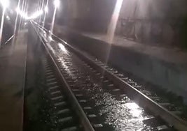 Water running inside the high-speed tunnel 1 in Abdalajís.