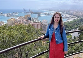 Cristina Reina in front of spectacular views of Malaga.