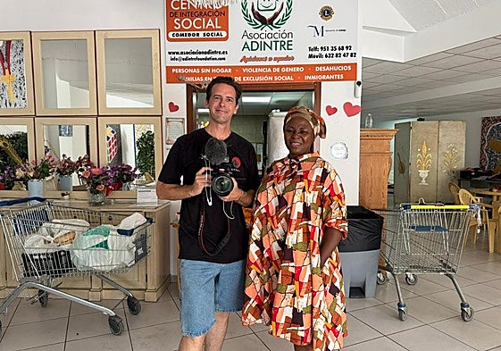 Dutch journalist Stef Biemans with Joyce Gyimah at Adintre.