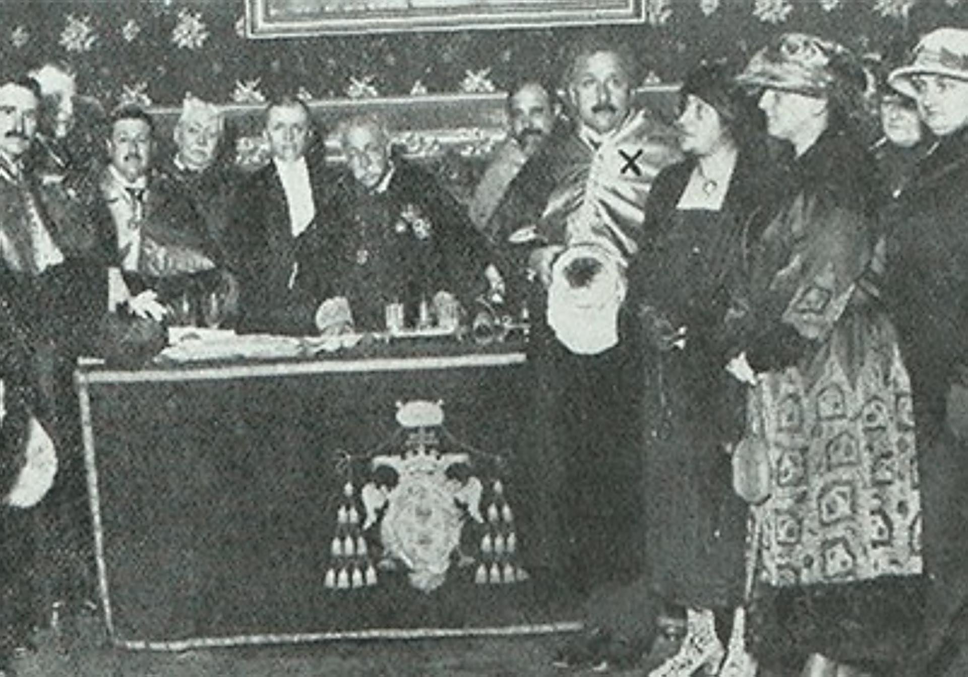 Einstein receiving his doctorate.