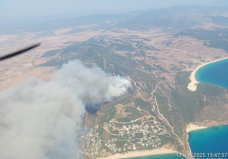 Aerial view of the fire