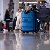 Taking a break at the airport before departure.