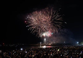 Thousands watched the fireworks from the city's beaches