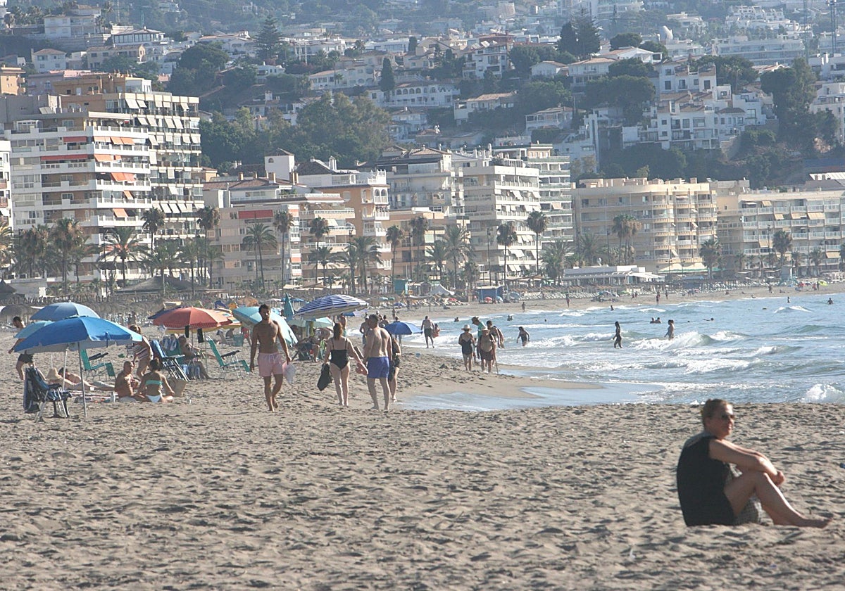 Residential buildings seen from Los Boliches beach.