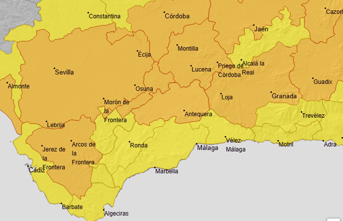 The amber and yellow weather alerts in place today - Monday 18 August 2025.
