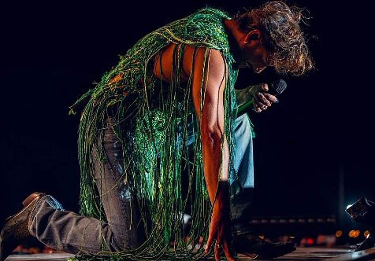 A photo of Manuel Carrasco during his concert in Marbella, shared on social media by a fan.