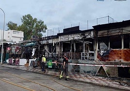 The premises affected by the fire this Sunday morning.