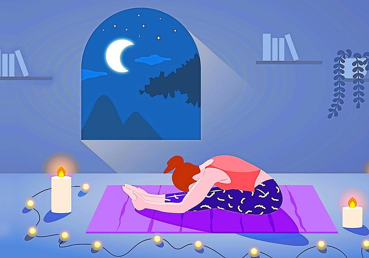 Doing yoga after your evening meal helps you sleep well.