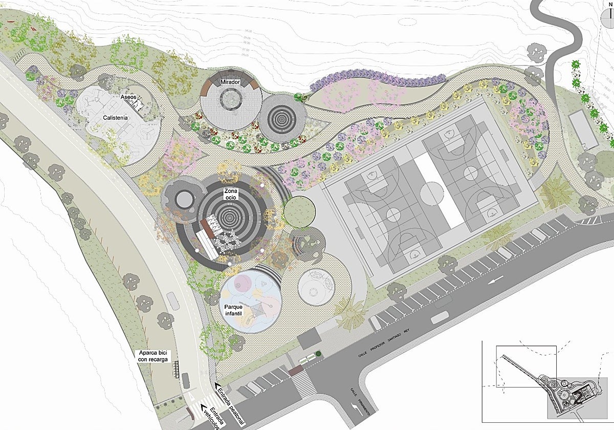 Plan of the second phase of the project, which includes, among other things, a sports track and a viewpoint.