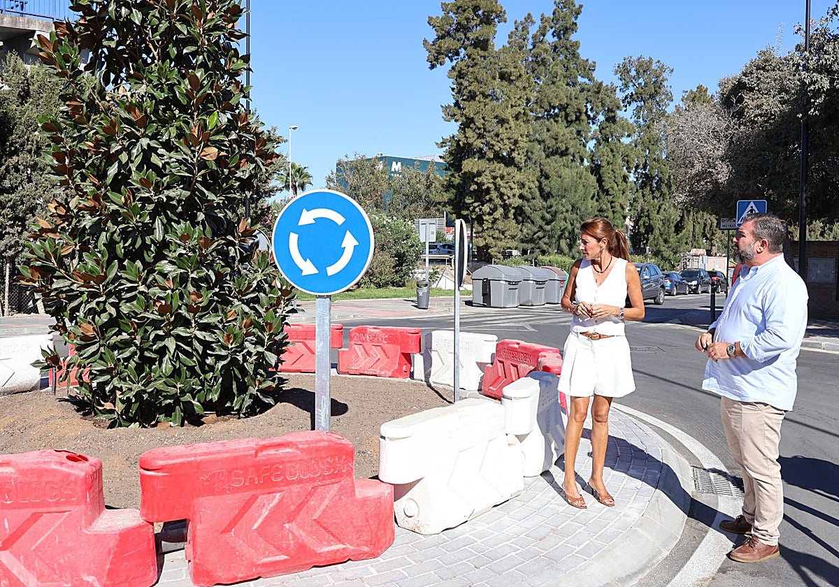 The new roundabout was installed to improve traffic flow