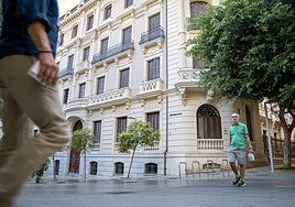 The façade of the hotel in Paseo Reding in Malaga city.