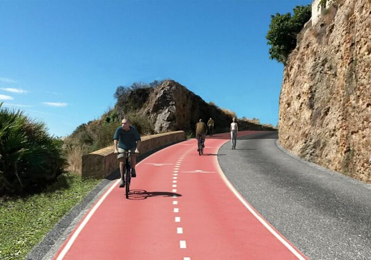 Digital recreation of the new bike lane.