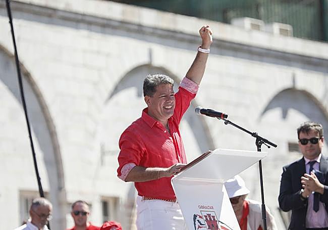 Fabian Picardo during his speech.